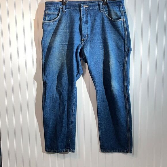 Red Kap Men's Work Cargo Pants 42X30 Denim Blue Jean Cargo Regular Fit - Picture 1 of 14